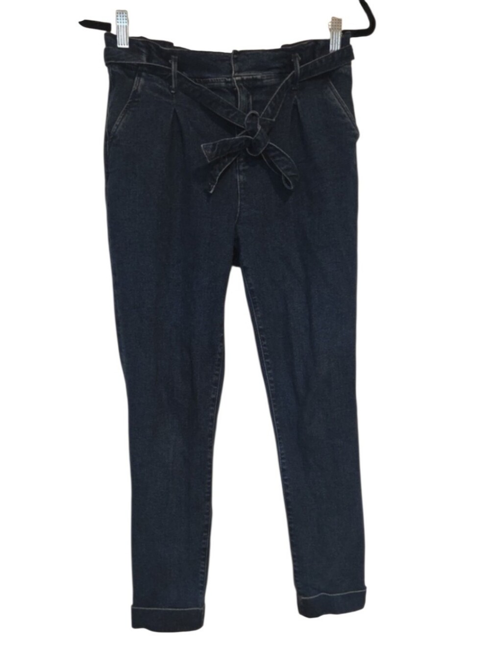 Mavi Dark Wash High Rise Paperbag Tie Waist Jeans